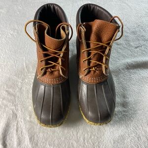 L.L. Bean Brown and Tan Lace-Up Boots